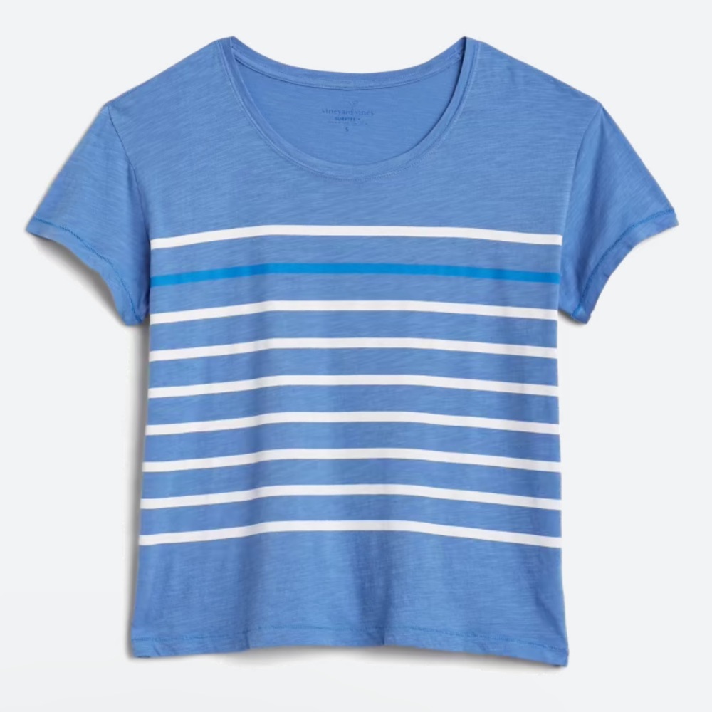 GUC Vineyard Vines Striped Short Sleeve Blue Surf Tee